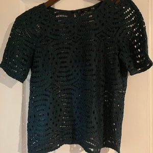 Ann Taylor Emerald Green Top Sz Small